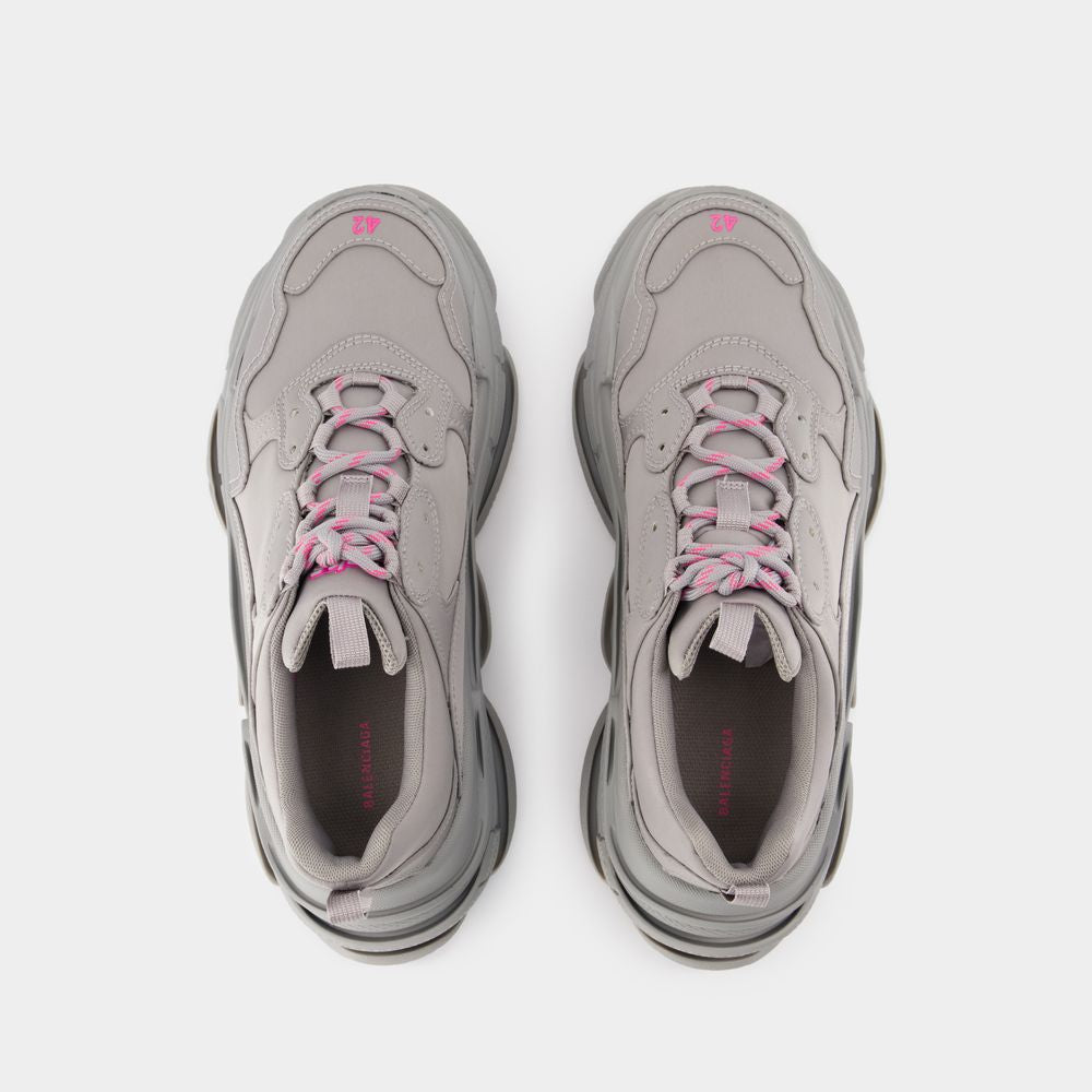 Close-up of Balenciaga sneakers hardware and fine stitching