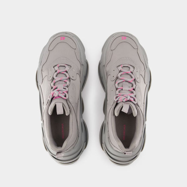 Close-up of Balenciaga sneakers hardware and fine stitching
