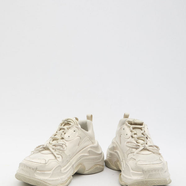 Close-up of Balenciaga sneakers hardware and fine stitching