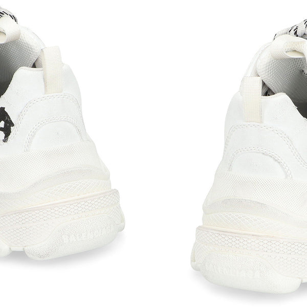 Close-up of Balenciaga sneakers hardware and fine stitching