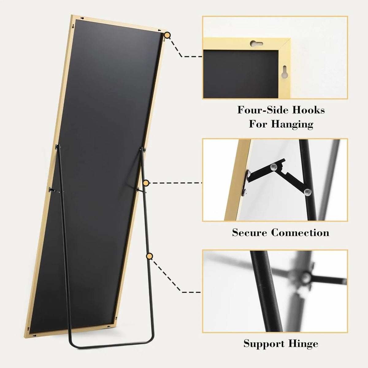 Full Length Mirror with Stand, Floor Mirror with Frame
