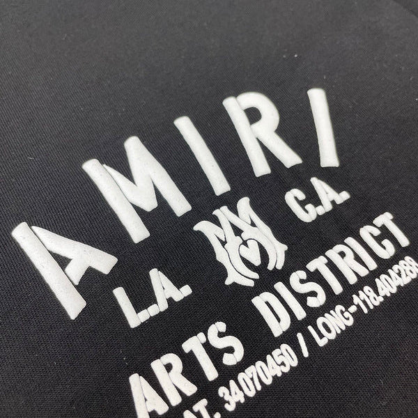 Close-up of Amiri t-shirt craftsmanship