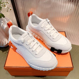 Hermès White High-Top Sneakers - Side Profile View