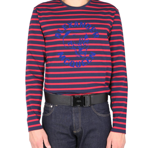 Alexander McQueen T-Shirts? Alexander Mcqueen Men T-Shirt With Flocked Logo Casual Everyday Designer Tee