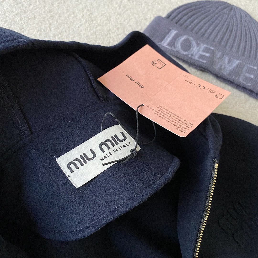 Hoodies- Miu M Zip Hoodie Premium Designer Casual Hoodie