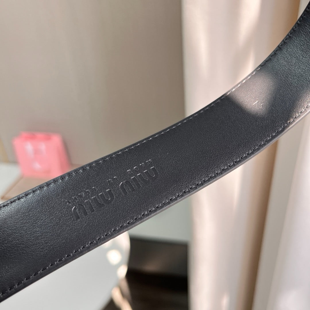 Belts- Miu M Belt 3.5 Cm Classic Everyday Designer Belt