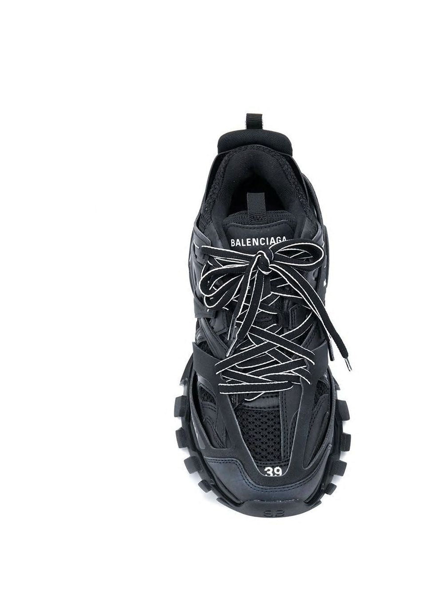Close-up of Balenciaga sneakers hardware and fine stitching