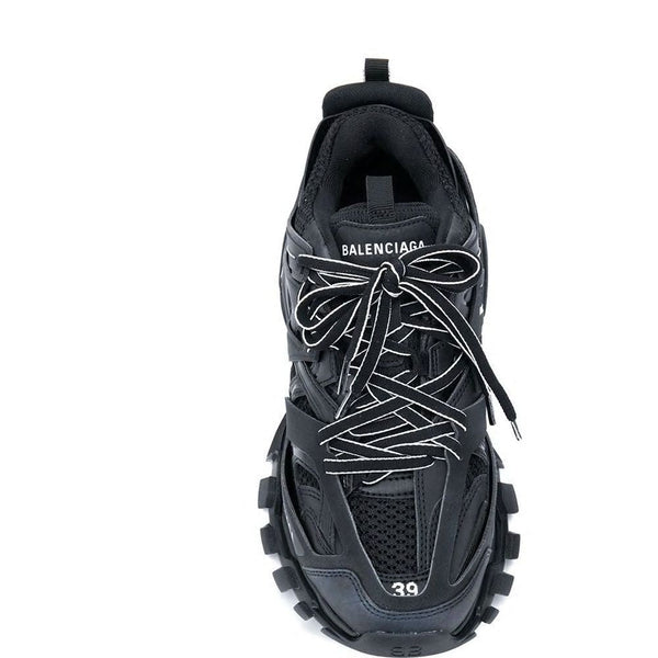 Close-up of Balenciaga sneakers hardware and fine stitching
