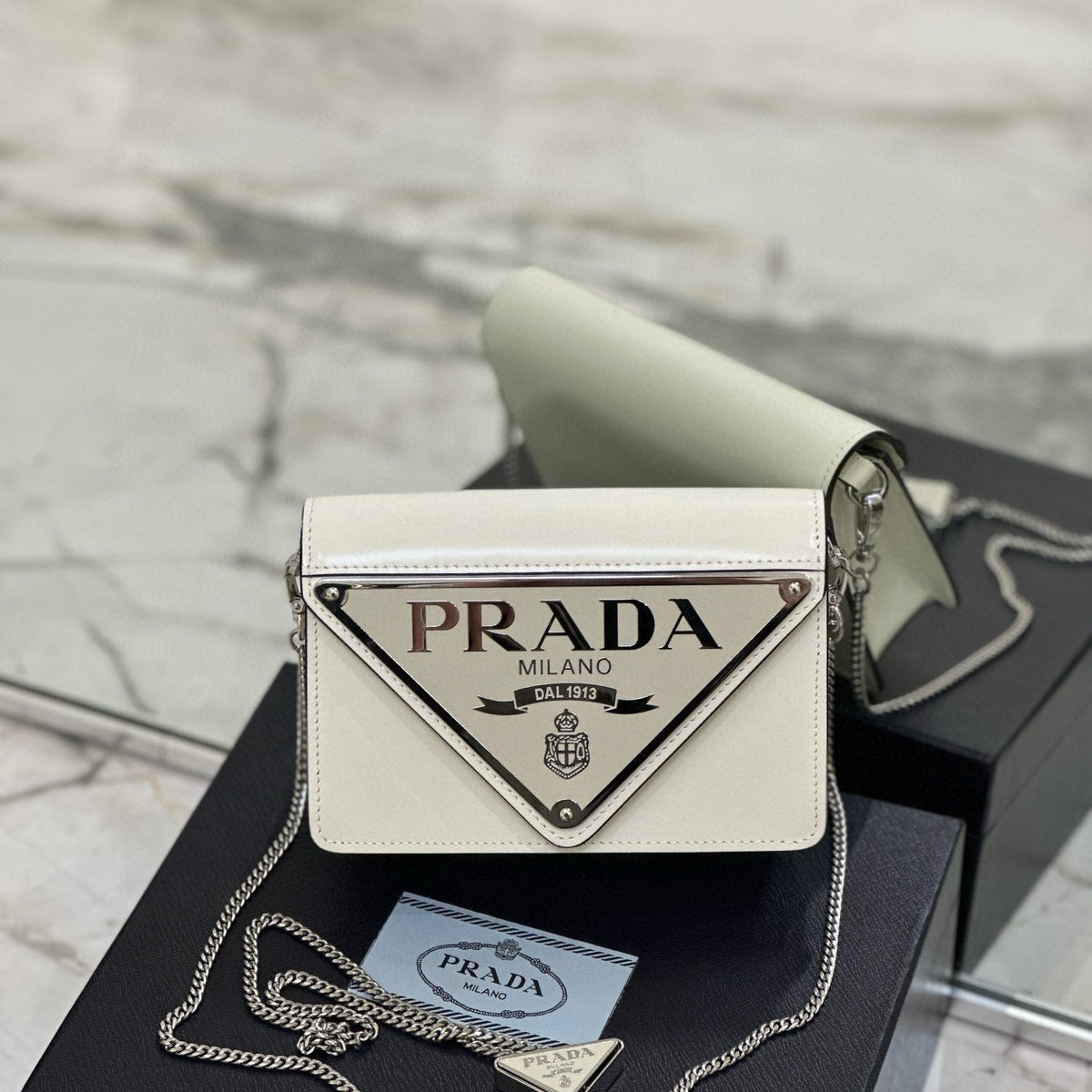 Bags- Pd Triangle Logo Buffed Shoulder Bag Elegant Everyday Designer Handbag