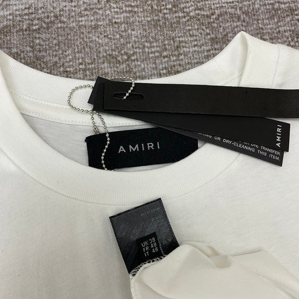 Close-up of Amiri t-shirt craftsmanship