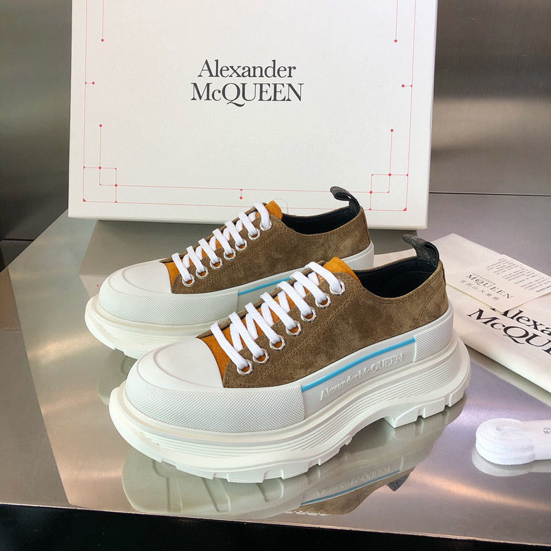 Alexander McQueen Camel Pointed-Toe Flats - Front View