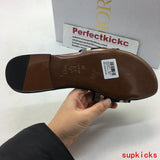 Dior Chocolate Brown Loafer Flats - Toe Detail View