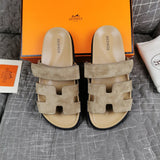 Hermès Chocolate Brown Block Heel Sandals - Detail Shot of Craftsmanship