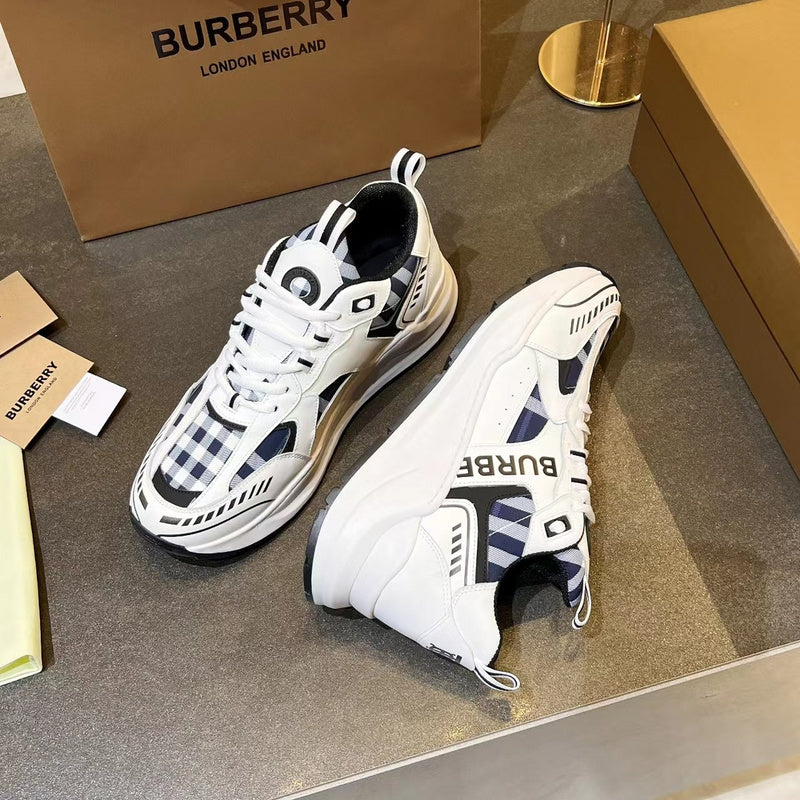 Burberry White Low-Top Sneakers - Back View