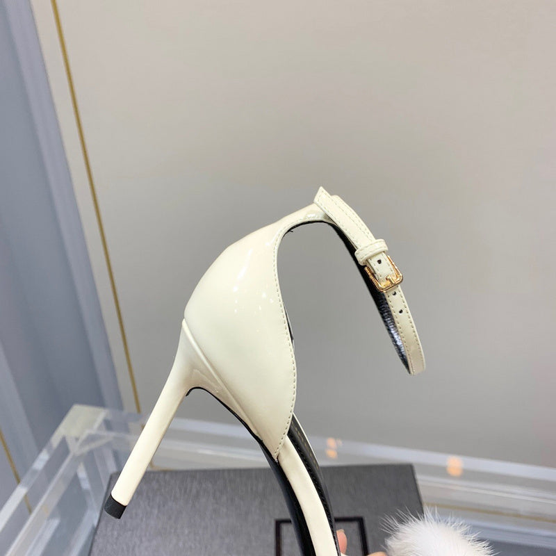 Close-up of Saint Laurent shoes craftsmanship