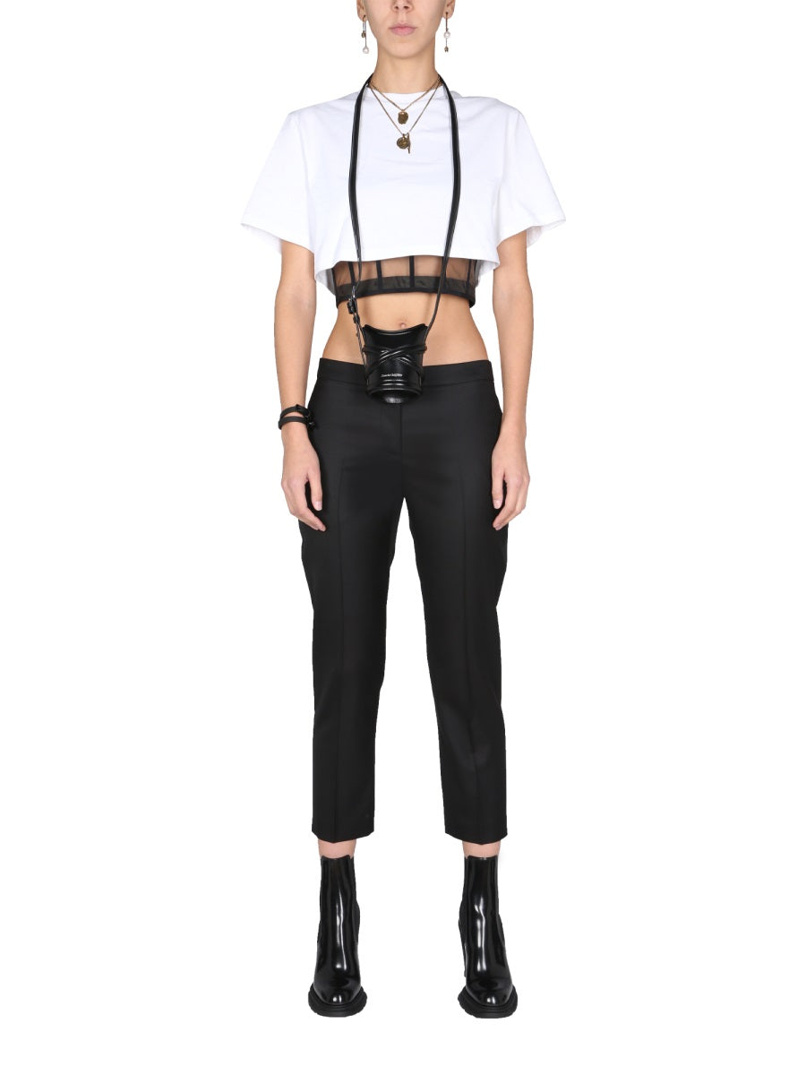 Alexander McQueen premium pants detail and craftsmanship close-up