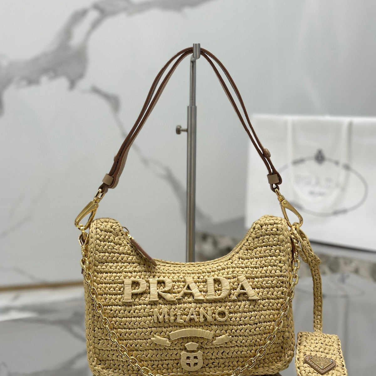 Bags- Pd Re-edition Crochet Mini Bag Luxury Designer Leather Handbag