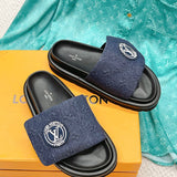 Louis Vuitton Beige Slip-On Sneakers - Angled View