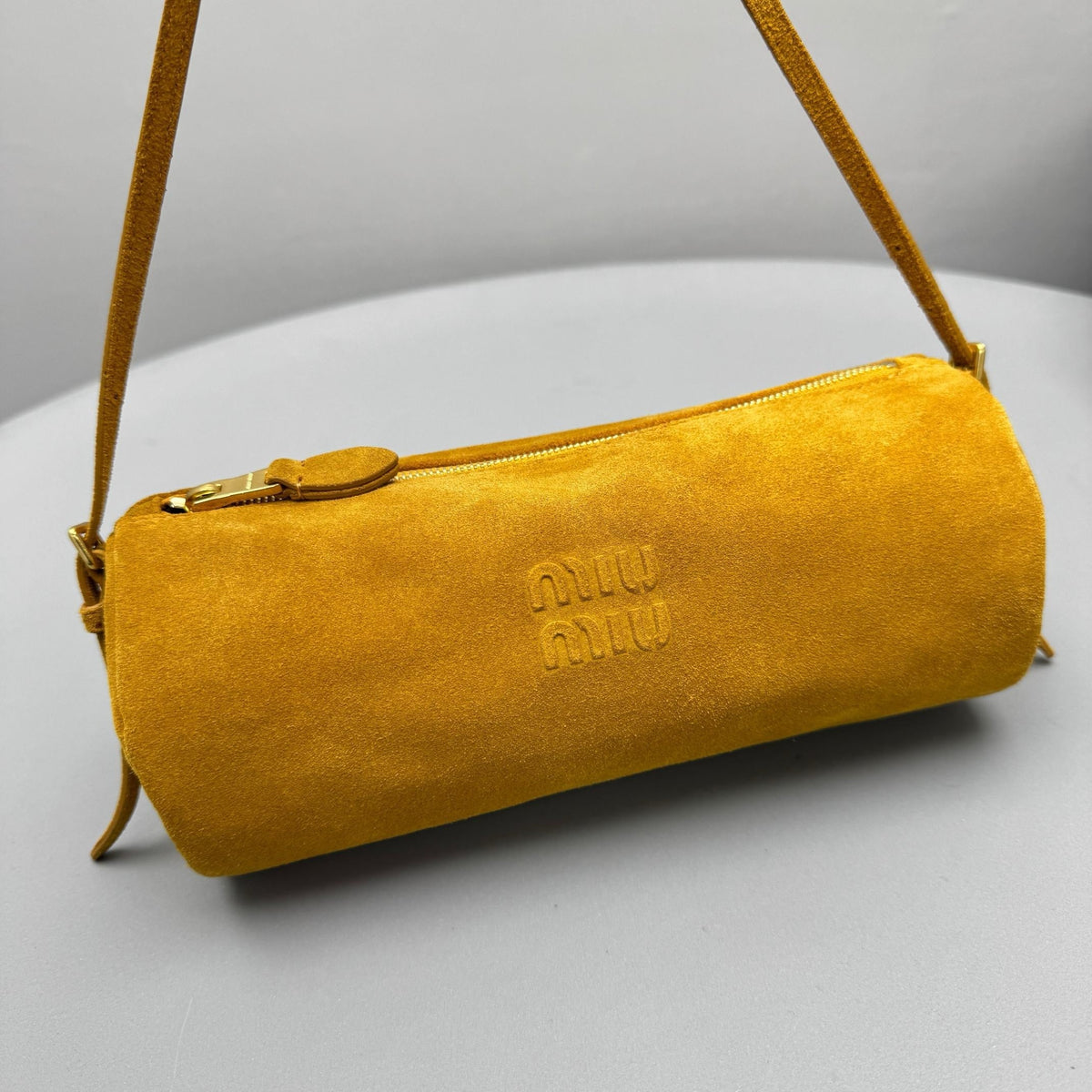 Bags- Miu M Suede Pouch Elegant Everyday Designer Handbag