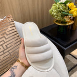Balenciaga Grey Flat Thong Sandals - Toe Detail View