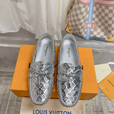 Louis Vuitton White Low-Top Sneakers - Angled View