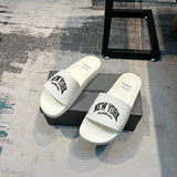 Balenciaga Nude Slide Sandals - Close-Up Texture View