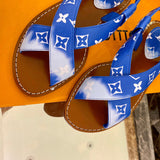 Louis Vuitton luxury shoes detail shot