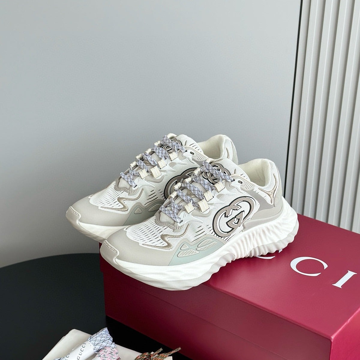 Gucci Shoes- Gucci Ripple Trainers Premium Designer Casual Shoes