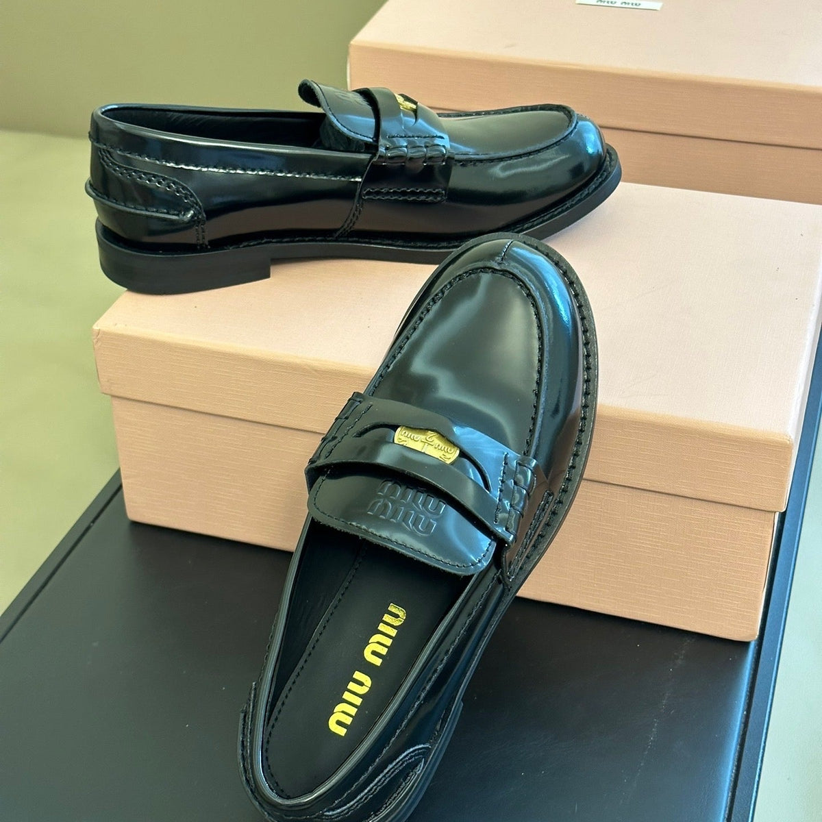 Shoes- Miu M Loafers Premium Designer Casual Shoes