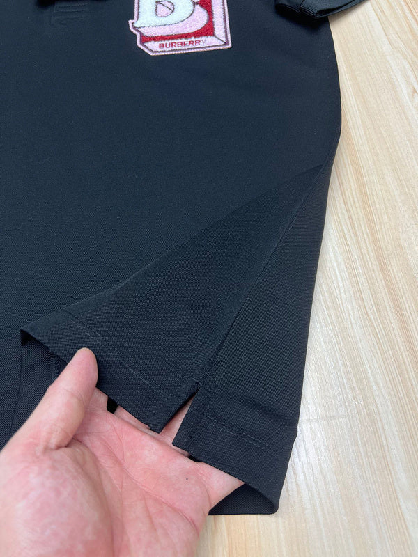 Close-up of Burberry t-shirt craftsmanship