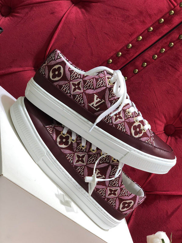 Louis Vuitton Burgundy Classic Ballet Flats - Lifestyle Styling Shot