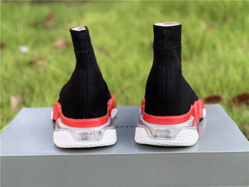 Balenciaga Red Chelsea Boots - Sole Detail View