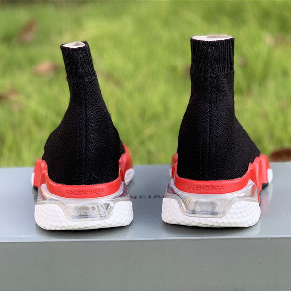 Balenciaga Red Chelsea Boots - Sole Detail View