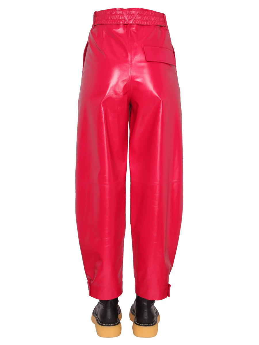 Bottega Veneta Pants? Bottega Veneta Women Leather Pants Premium Designer Casual Trousers
