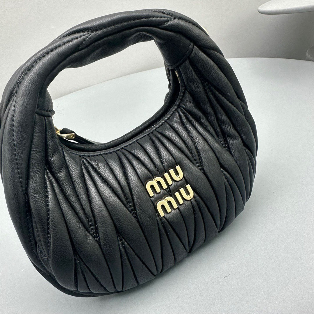 Bags- Miu M Wander Mini Hobo Bag Elegant Everyday Designer Handbag