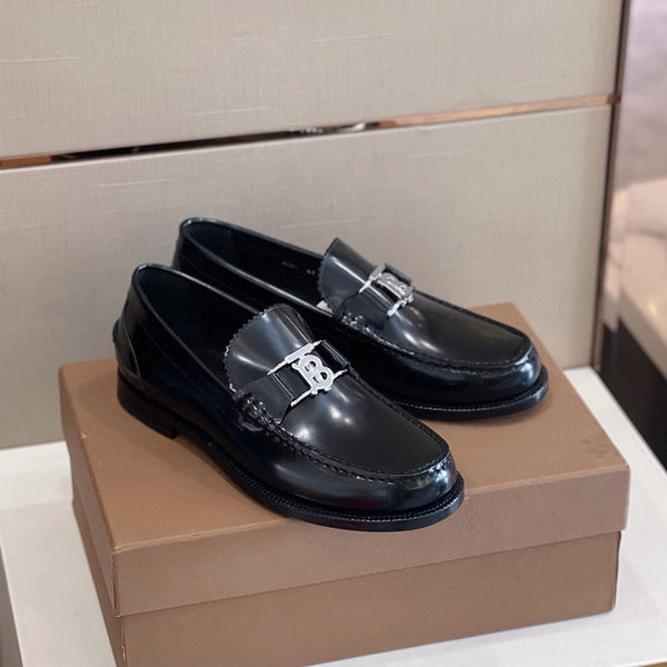 Burberry Black Block Heel Pumps - Front View