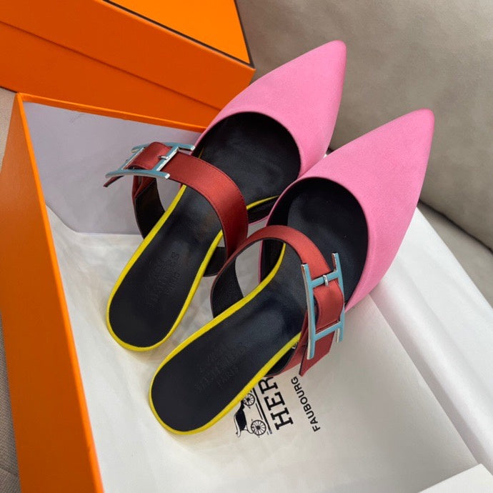Hermès Black Bow-Detail Flats - Studio Shot