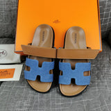 Hermès Black Block Heel Sandals - Sole Detail View