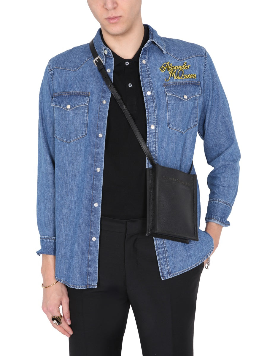 Alexander McQueen Tops? Alexander Mcqueen Men Shirt With Embroidered Logo Premium Designer Casual Top