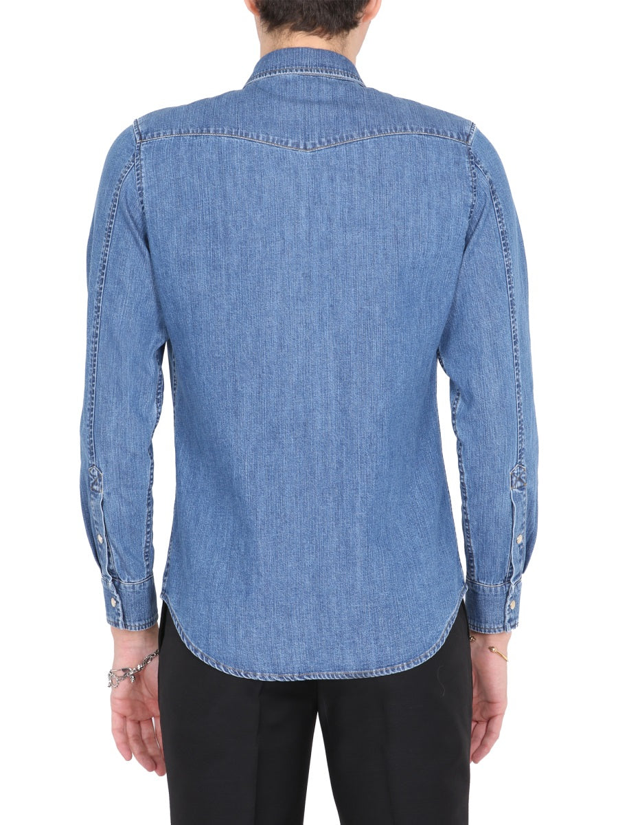 Close-up of Alexander McQueen blouses hardware and fine stitching
