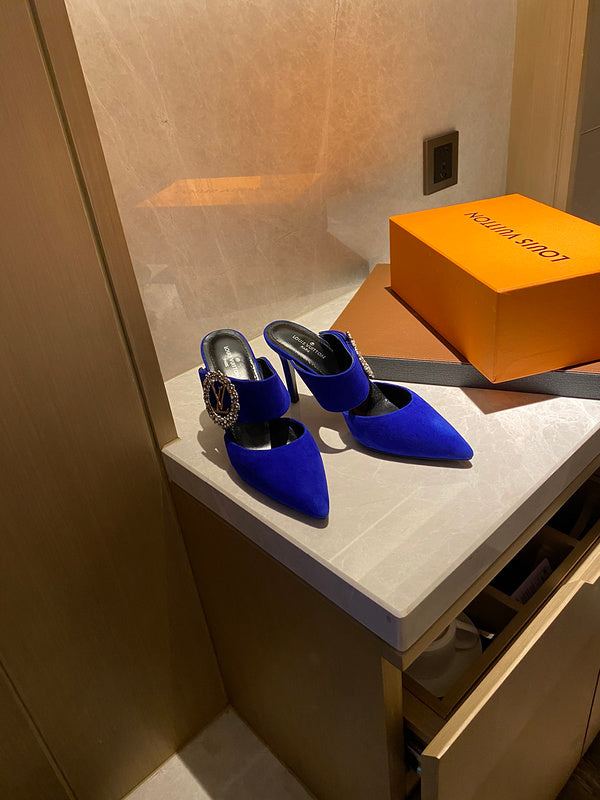 Louis Vuitton Black Block Heel Pumps - Detail Shot of Craftsmanship