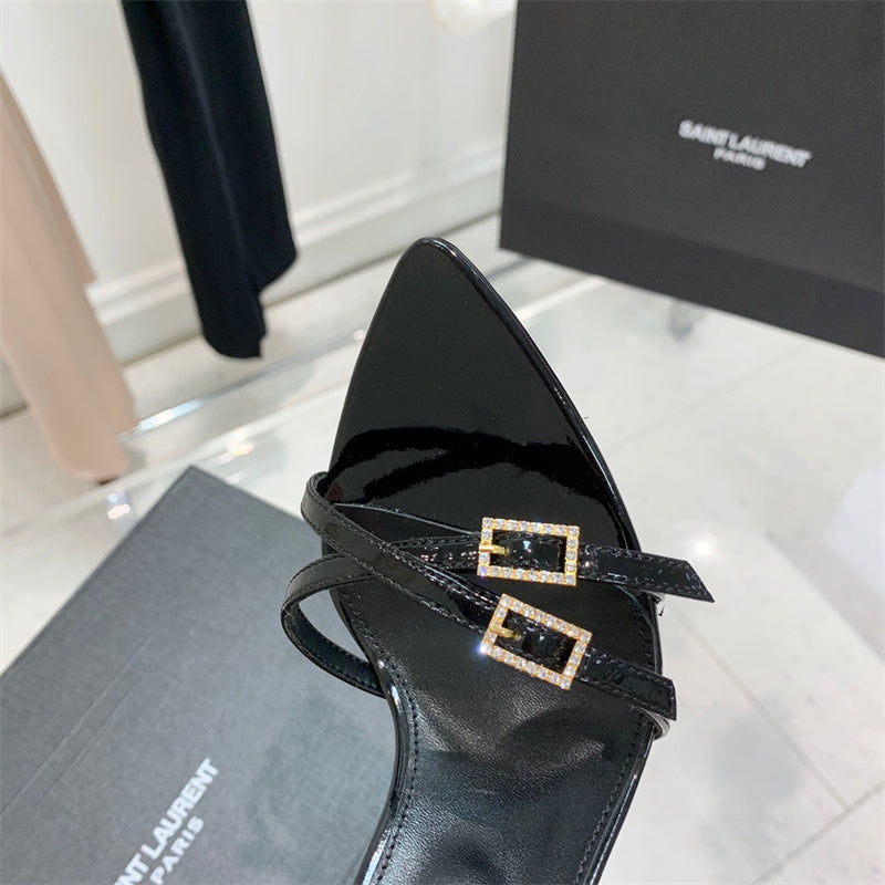 Close-up of Saint Laurent shoes craftsmanship