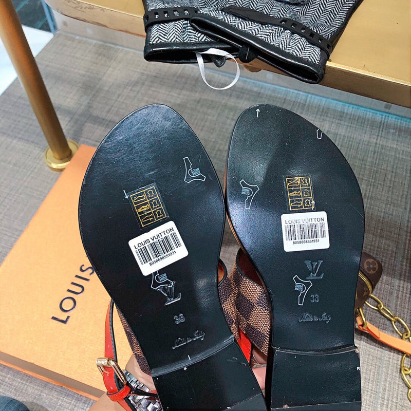 Louis Vuitton luxury shoes detail shot