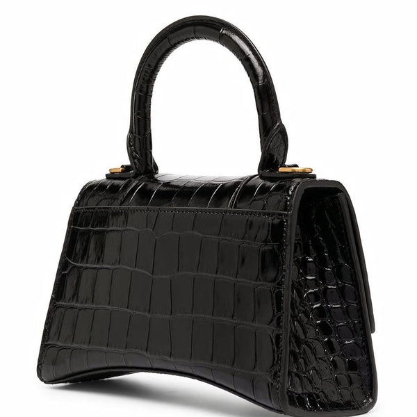 Close-up of Balenciaga handbags hardware and fine stitching
