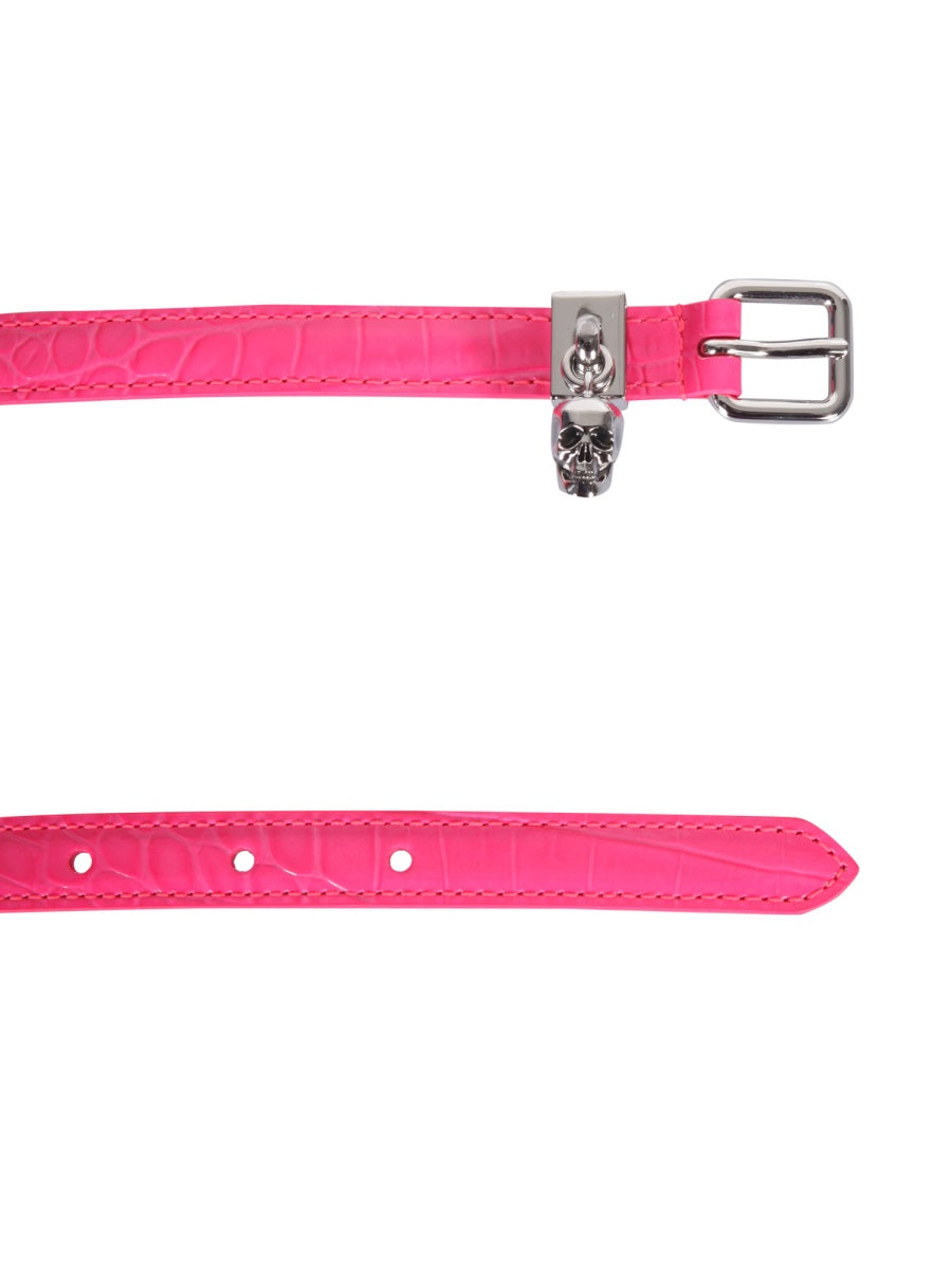 Alexander McQueen Belts? Alexander Mcqueen Women Double Belt With Skull And Pavè Classic Everyday Designer Belt