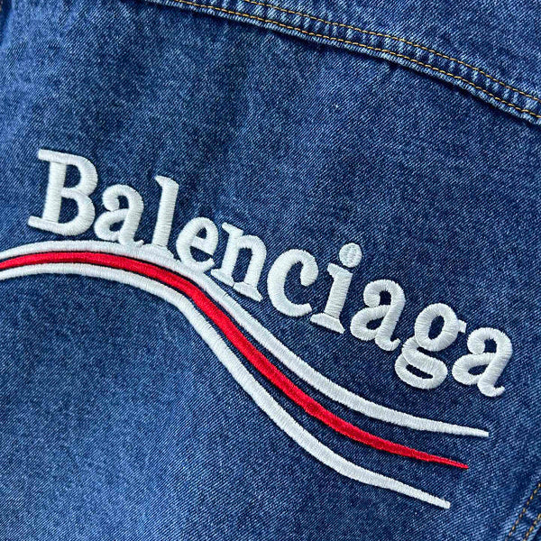 Close-up of Balenciaga designer clothing craftsmanship