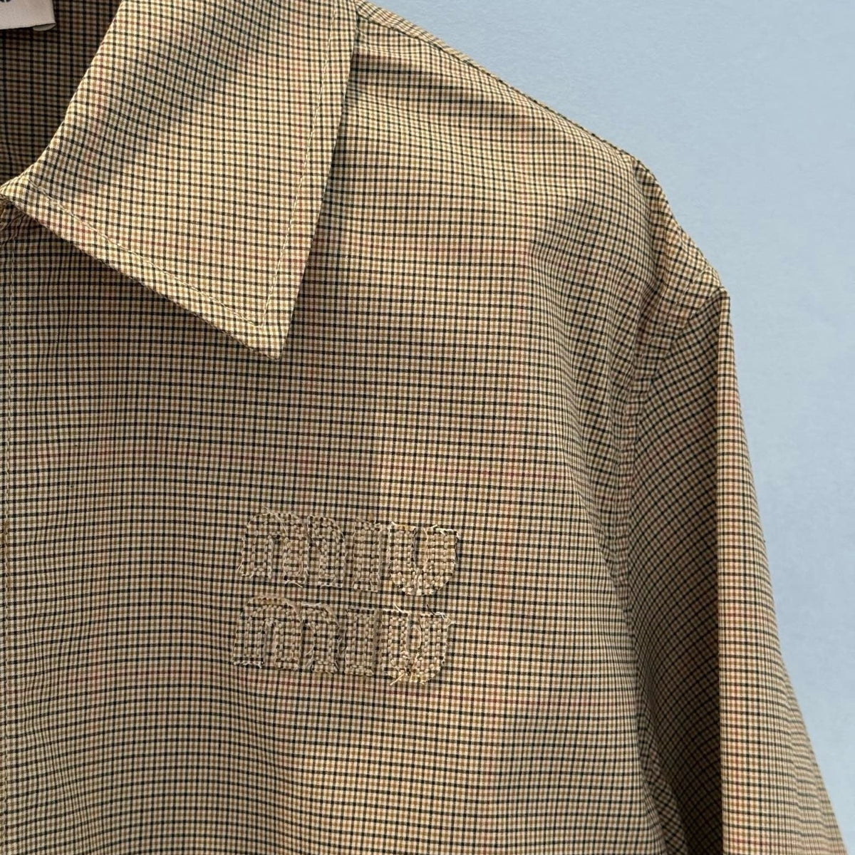Tops- Miu M Zip Shirt Elegant Everyday Designer Top