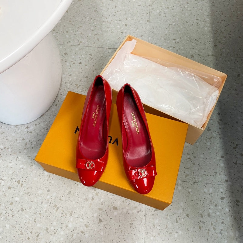 Louis Vuitton Beige Block Heel Pumps - Back View
