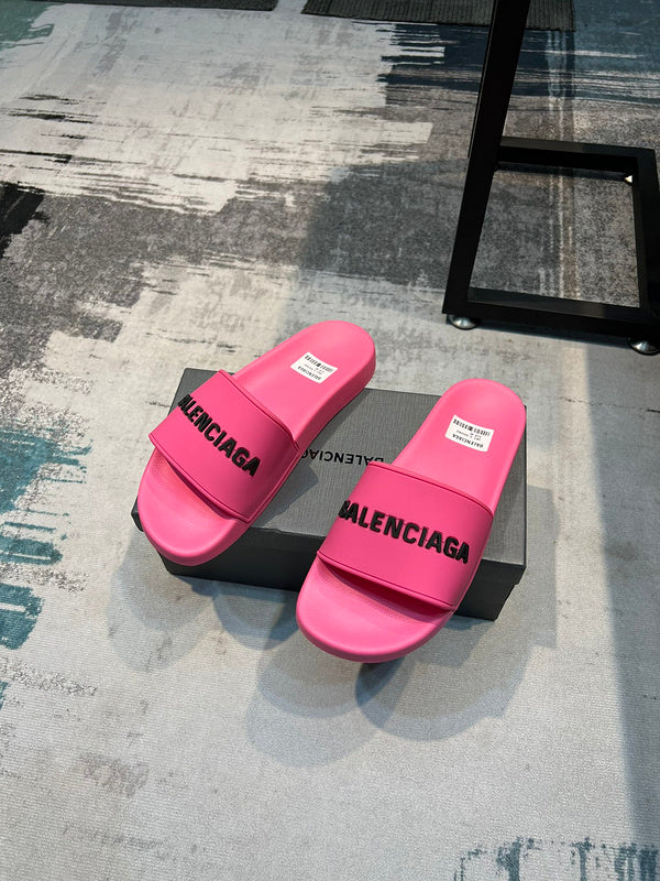 Balenciaga White Block Heel Sandals - Close-Up Texture View