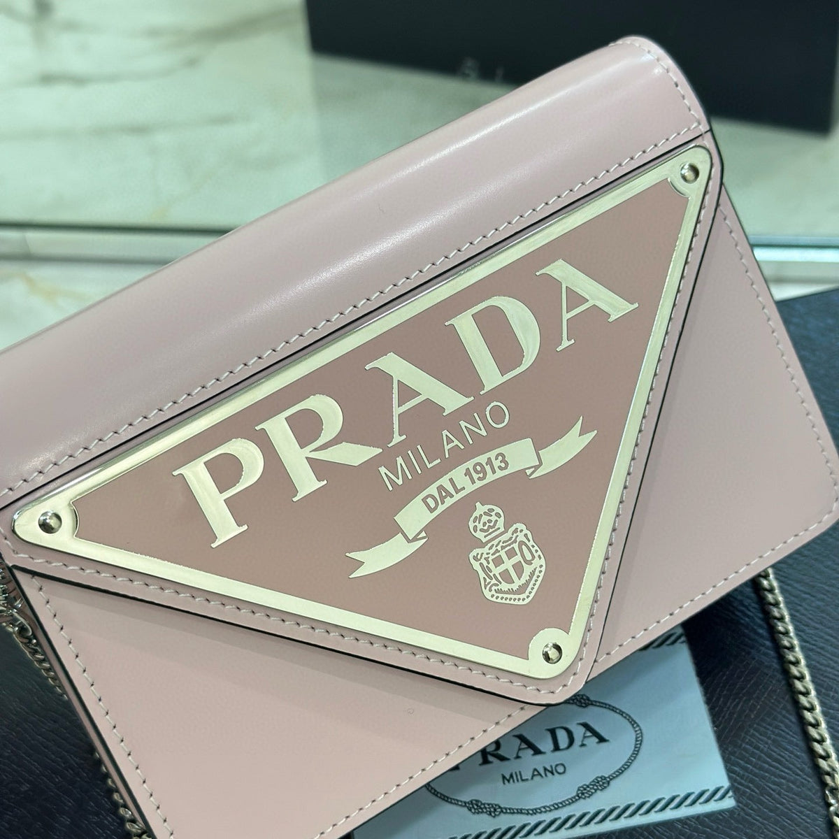 Bags- Pd Triangle Logo Buffed Shoulder Bag Elegant Everyday Designer Handbag